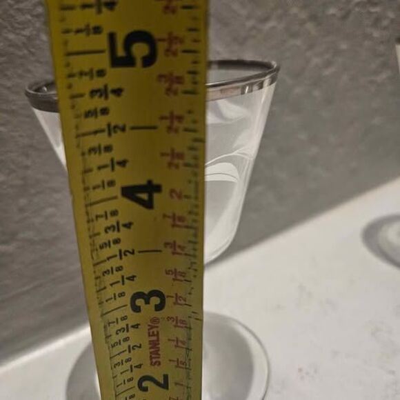 Cristal D'Arques Parisienne Cordial Etched Glasses Set of 4 Platinum Rim - Picture 3 of 4